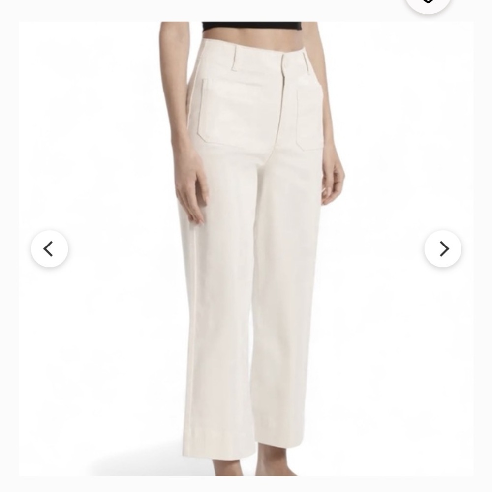 bagatelle Cream patch pocket crop wide leg pants